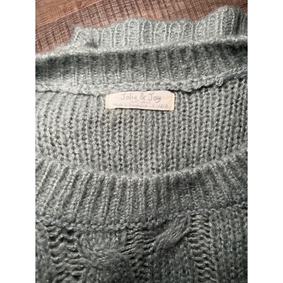 Oversized Light Blue Open Knit Sweater Cozy Soft XL - Picture 4 of 5